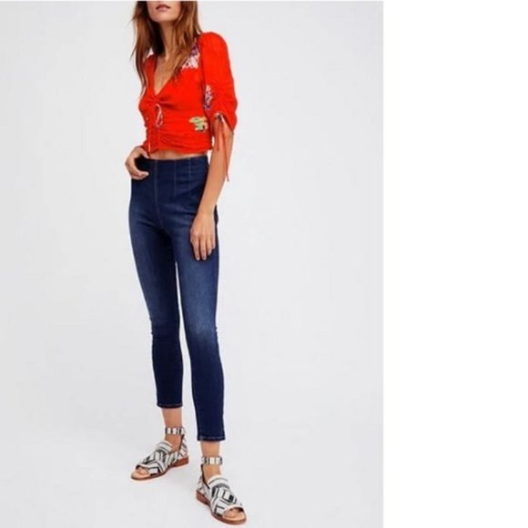 Free People ultra high pull on skinny jeans, NWOT, 26 - Picture 1 of 16